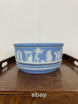Rare Nineteenth Century Wedgwood Jasperware Jardiniere With Tray, Antique