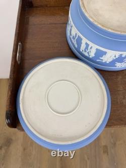 Rare Nineteenth Century Wedgwood Jasperware Jardiniere With Tray, Antique