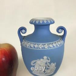 Rare Small 19th century Wedgwood Tricolor Jasperware Urn Blue, Pale Blue White