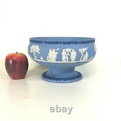 Rare Tri Color Wedgwood Blue Jasperware 8 Round Footed Imperial Bowl / Compote