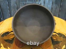 Rare Vintage Wedgwood Black Jasperware Basket Ware Funnel Shape Solid Bowl