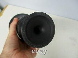 Rare Vintage Wedgwood Grecian Black Basalt Jasperware Footed Vase #65 7 1/4