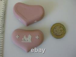 Rare Vintage Wedgwood Jasper Ware Jasperware Pink Miniature Tiny Heart Box