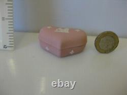 Rare Vintage Wedgwood Jasper Ware Jasperware Pink Miniature Tiny Heart Box