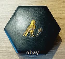 Rare Vintage Wedgwood Jasperware Black Basalt Trinket Box Egyptian Collection VG