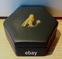 Rare Vintage Wedgwood Jasperware Black Basalt Trinket Box Egyptian Collection VG