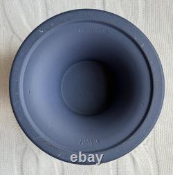 Rare Vintage Wedgwood Jasperware White on Portland Blue Vase 8 Tall England