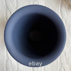 Rare Vintage Wedgwood Jasperware White on Portland Blue Vase 8 Tall England