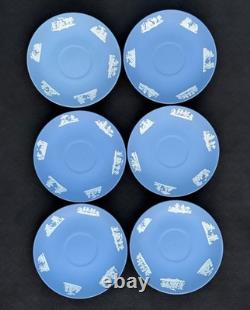 Rare Vintage Wedgwood Tea Set Jasperware Sky Blue & White, 15 pcs, England