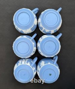 Rare Vintage Wedgwood Tea Set Jasperware Sky Blue glazed inside, 21pcs, England