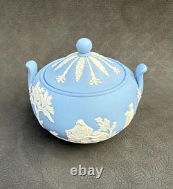 Rare Vintage Wedgwood Tea Set Jasperware Sky Blue glazed inside, 21pcs, England