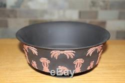 Rare Vintage Wedgwood Terracotta Black Jasper Ware Egyptian Nile Round Bowl