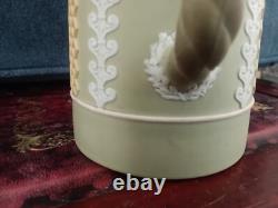 Rare Wedgwood Antique Tri Colour Sage Green White And Yellow Jasperware Jug