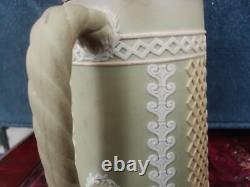 Rare Wedgwood Antique Tri Colour Sage Green White And Yellow Jasperware Jug