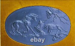 Rare Wedgwood Black Basalt Jasperware'The Frightened Horse' Plaque Ltd Edt