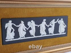 Rare Wedgwood Black Jasperware Dancing Hours Plaque Great Condition