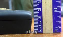 Rare Wedgwood Black Jasperware Gilded Egyptian Crocodiles Trinket Box SU728