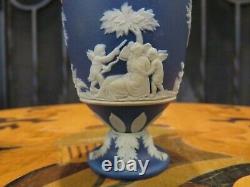Rare Wedgwood Blue Jasper Ware Miniature 4 Psyche Cupids Trophy Vase Urn c. 1900