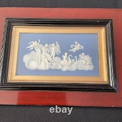 Rare Wedgwood Blue Jasperware Venus in Chariot Drawn by Swans Plaque (c. 1780s)