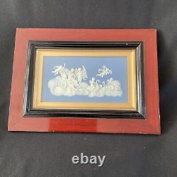 Rare Wedgwood Blue Jasperware Venus in Chariot Drawn by Swans Plaque (c. 1780s)