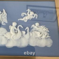 Rare Wedgwood Blue Jasperware Venus in Chariot Drawn by Swans Plaque (c. 1780s)