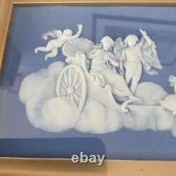 Rare Wedgwood Blue Jasperware Venus in Chariot Drawn by Swans Plaque (c. 1780s)