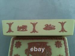 Rare Wedgwood Collectors Society Primrose Yellow Terracotta Jasperware Matchbox