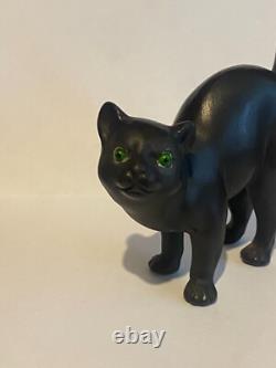 Rare Wedgwood Ernest Light Black Basalt Cat Figurine With Green Eyes CIRCA 1915