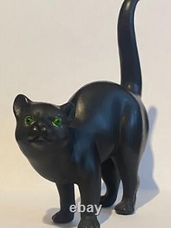 Rare Wedgwood Ernest Light Black Basalt Cat Figurine With Green Eyes CIRCA 1915