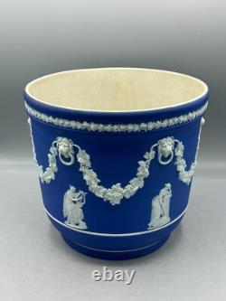 Rare Wedgwood Jasper Ware Cobalt Blue Plant Pot Planter