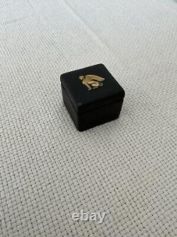 Rare Wedgwood Jasper Ware Gold On Black Egyptian Square Trinket Box