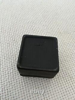 Rare Wedgwood Jasper Ware Gold On Black Egyptian Square Trinket Box