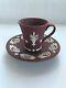 Rare Wedgwood Jasperware Crimson Coloured Cup And Saucer In Excellent Condition