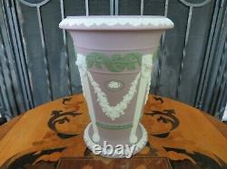 Rare Wedgwood Museum Series Tricolor Lilac Jasperware Pilar Vase Limited Edition