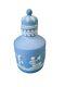 Rare Wedgwood Pale Blue Jasperware Tobacco Jar In Lovely Condition 12cms High