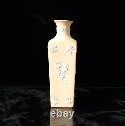 Rare Wedgwood Primrose Yellow Prunus Jasperware Neo Classical Bud Vase 13.8cm