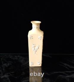 Rare Wedgwood Primrose Yellow Prunus Jasperware Neo Classical Bud Vase 13.8cm