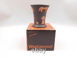 Rare Wedgwood Terracotta & Black Jasperware Garden Posy Pot/vase, Boxed