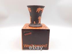 Rare Wedgwood Terracotta & Black Jasperware Garden Posy Pot/vase, Boxed