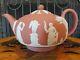Rare Wedgwood Terracotta Jasper Ware Sacrifice Figures Large Teapot (1957)