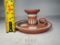 Rare Wedgwood Terracotta Jasperware Chamber Stick Candlestick Candle Holder