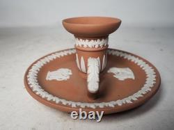 Rare Wedgwood Terracotta Jasperware Chamber Stick Candlestick Candle Holder