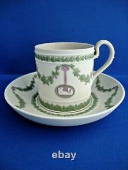 Rare Wedgwood Tri Coloured Jasperware Cup and Saucer c 1870's to 1880's