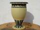 Rare Wedgwood Yellow Dip Jasperware Tall Footed Vase Black Floral Relief C. 1879