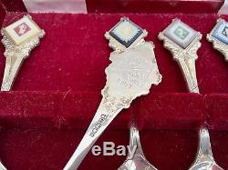 Ron Shaw Silver Tri-colour Wedgwood Jasperware Churchill Mint Jubilee Spoons Set