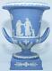Superb Large Wedgwood 9 Blue Jasperware Campagna Urn Vase 1930's
