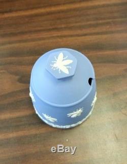 Scarce Wedgwood Blue Jasperware Bee Honey Pot