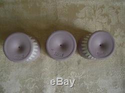 Set Of Three Wedgwood White On Lilac Jasperware Egg Cups