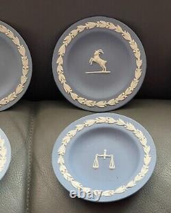 Set of 12 Wedgwood Blue jasper ware Zodiac Plates Pin Dishes