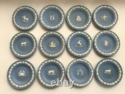 Set of 12 Wedgwood Jasperware Zodiac signs Pin dishes in excellent condition